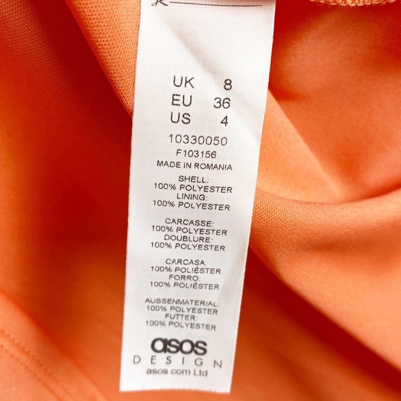 ASOS DESIGN SWISS DOT MINI DRESS CORAL - Picture 6 of 8